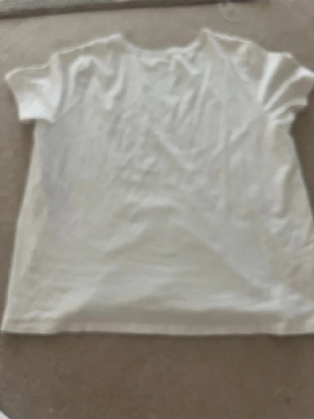 Old Navy Cream Tee with Coral and Light Blue Graphic